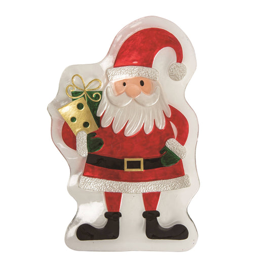 Christmas Fused Glass Santa Plate
