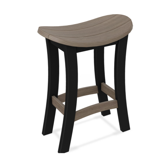 Finch Saddle Stool - Counter Height GR-Sa-Co-CG/BK  Coastal Gray Main Black Trim