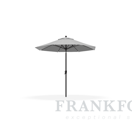 Frankford Monterey 9' Cadet Gray Fiberglass Rib Matte Silver Aluminum Pole w/ Crank Auto Tilt  Acrylic