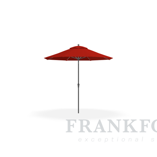 Frankford Monterey 9'  Vermillion Fiberglass Rib Brushed Silver Aluminum Pole w/ Crank Auto Tilt
