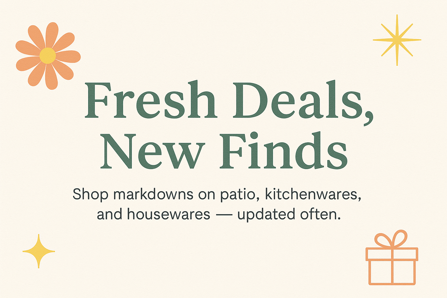 Promotional text with decorative elements on a light background