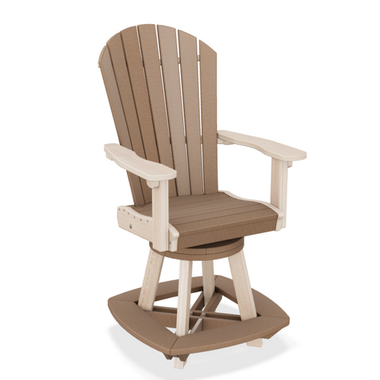 Finch GR-ChS-Co-WW/SS Great Bay Swivel Counter Chair Weatherwood Main Seashell Trim