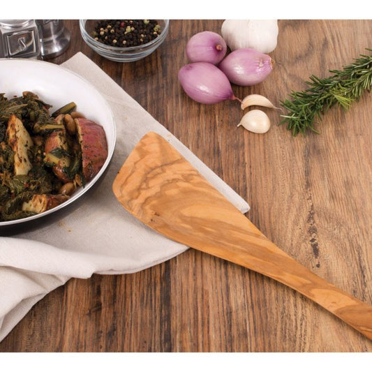 HIC Eddingtons Italian Olive Wood Wide Spatula