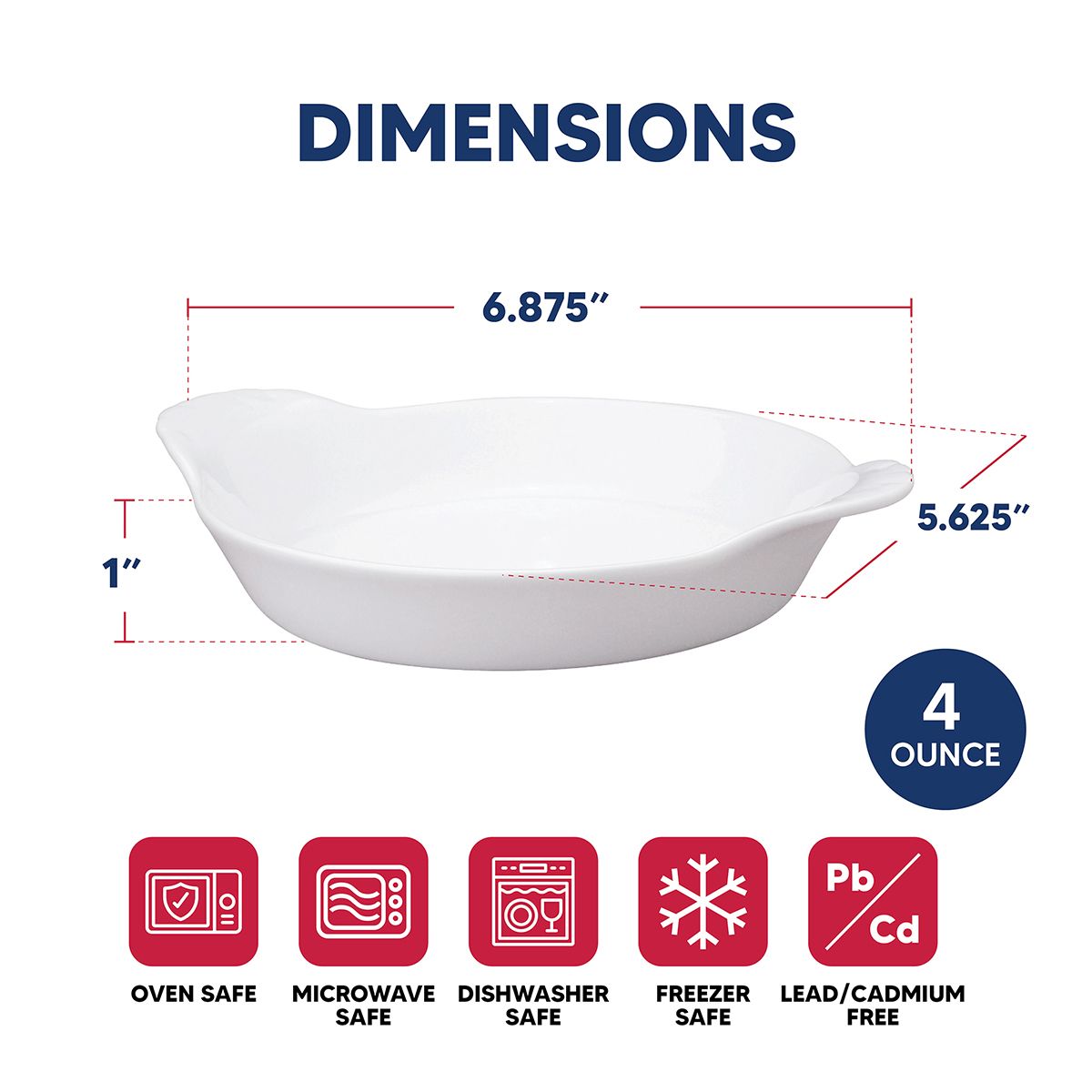 HIC Kitchen Au Gratin Round 4 OZ