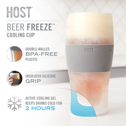 Host Beer Freeze Cooling Cups in Gray Set of 2