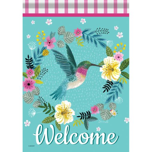 Carson Flag Hummingbird Wreath