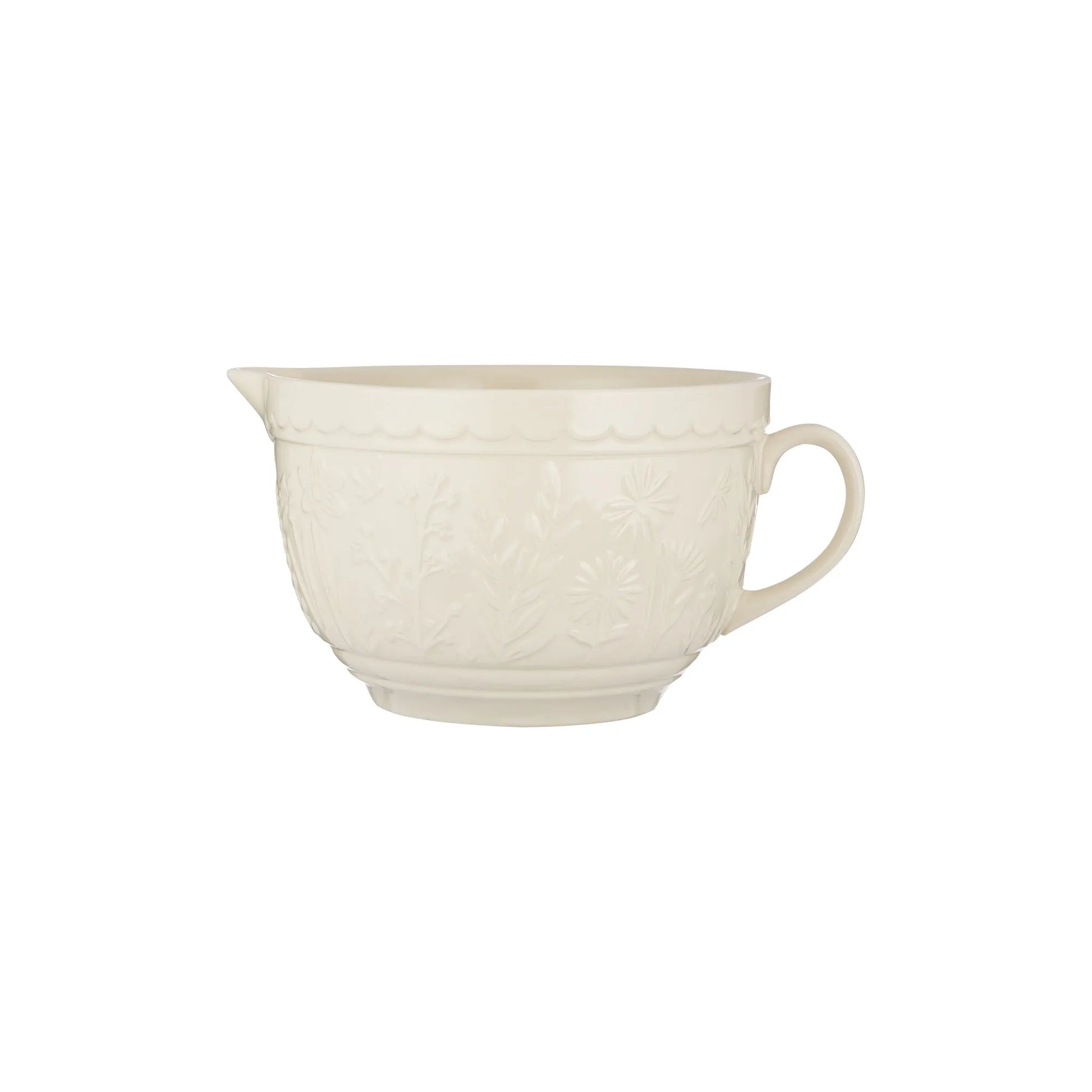 White ceramic mixing bowl on a white background