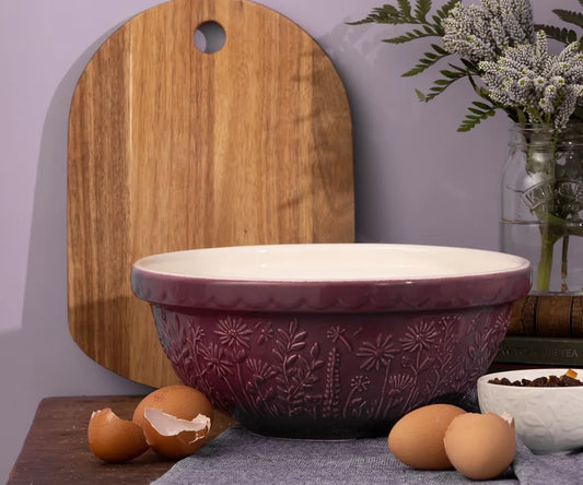 Mason Cash In the Meadow S18 Daisy Purple Mixing Bowl  Lifestyle
