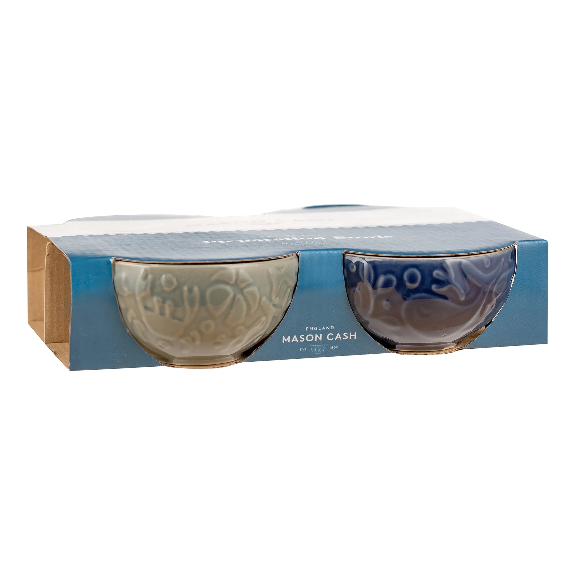 Mason Cash ceramic bowls in packaging on a white background