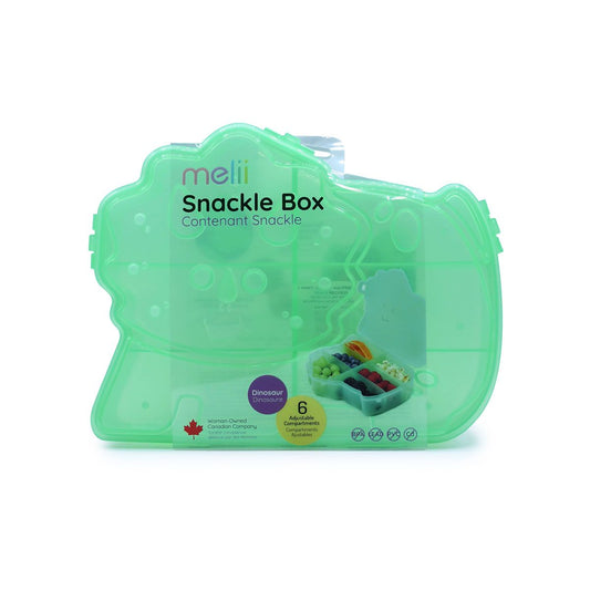 Green snack box with 'melli' branding on a white background