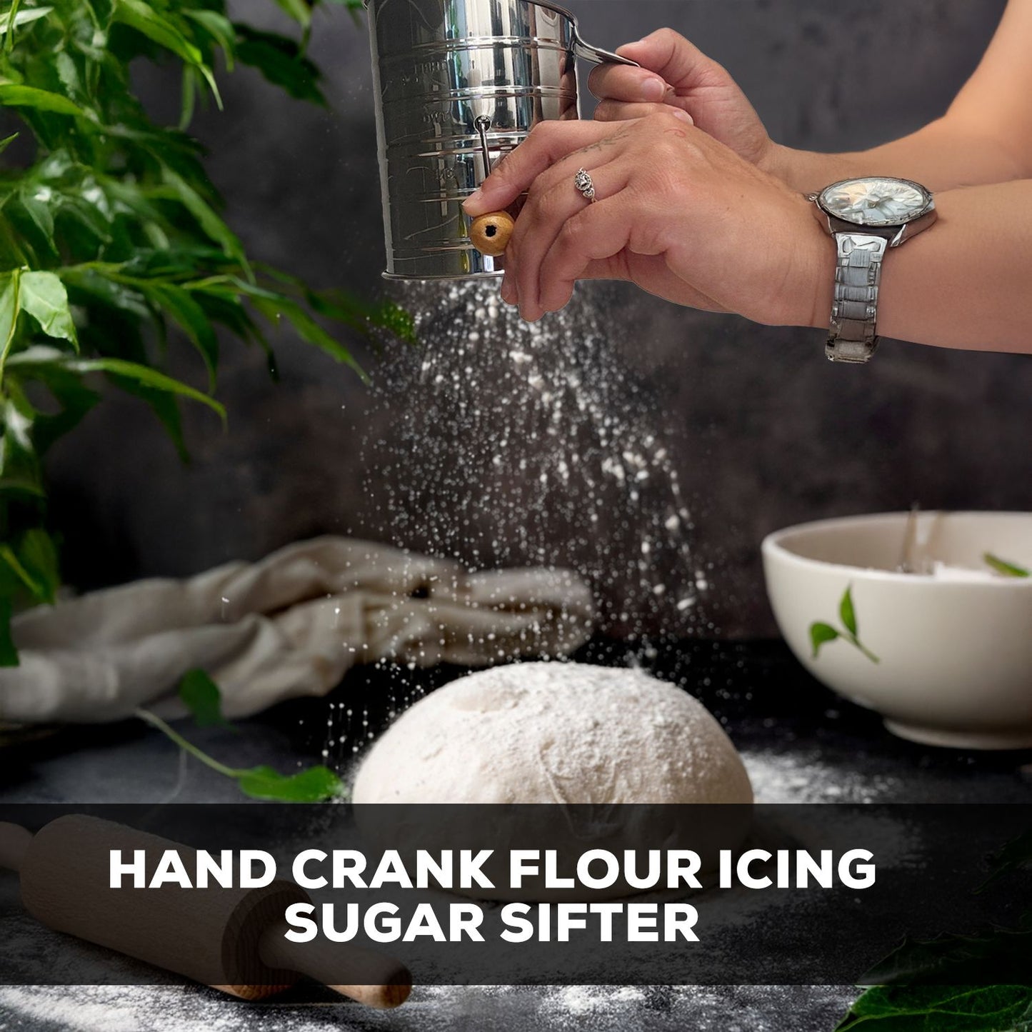 Mrs. Anderson's Baking Hand Crank Sifter, 3 Cup