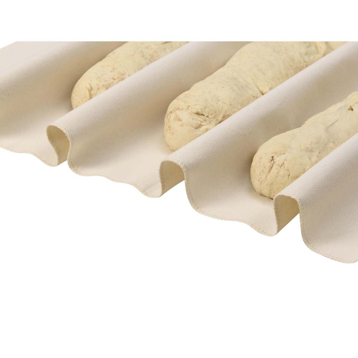 Bread rolls on a proofing cloth
