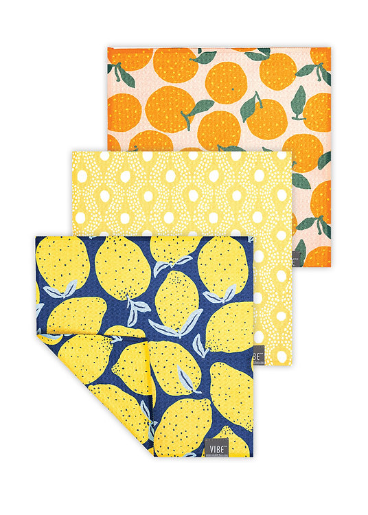 MuKitchen Vibe Recycled Cloth Set/3 Citrus
