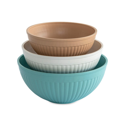 Nordic Ware 3 PC Prep & Serve Mixing Bowl Set - Earth Tones