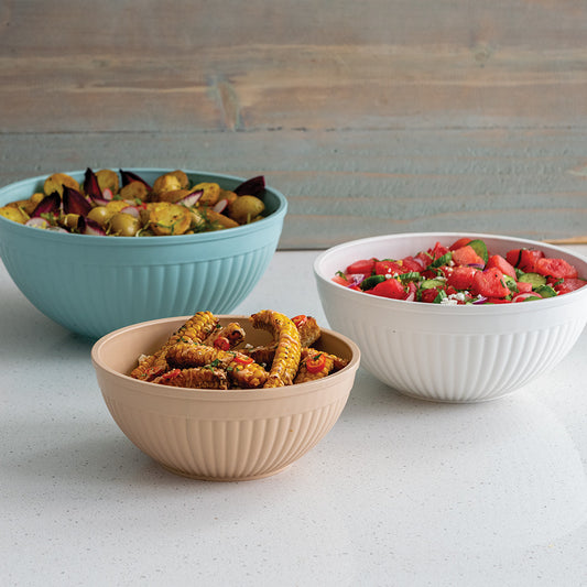 Nordic Ware 3 PC Prep & Serve Mixing Bowl Set - Earth Tones