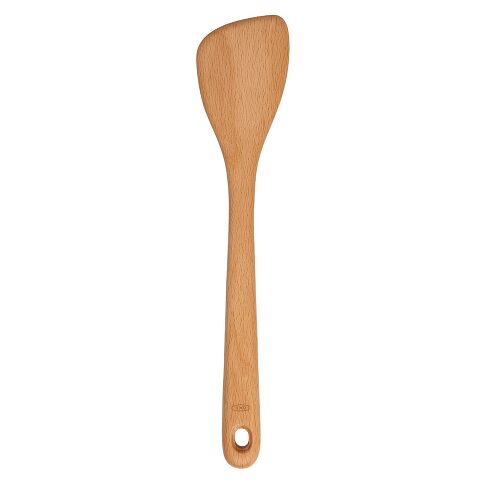 Wooden spatula on a white background