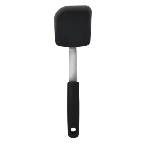 Black spatula with a white background