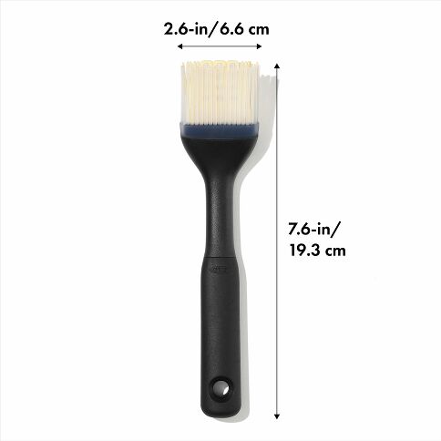 Basting brush with measurements on a white background