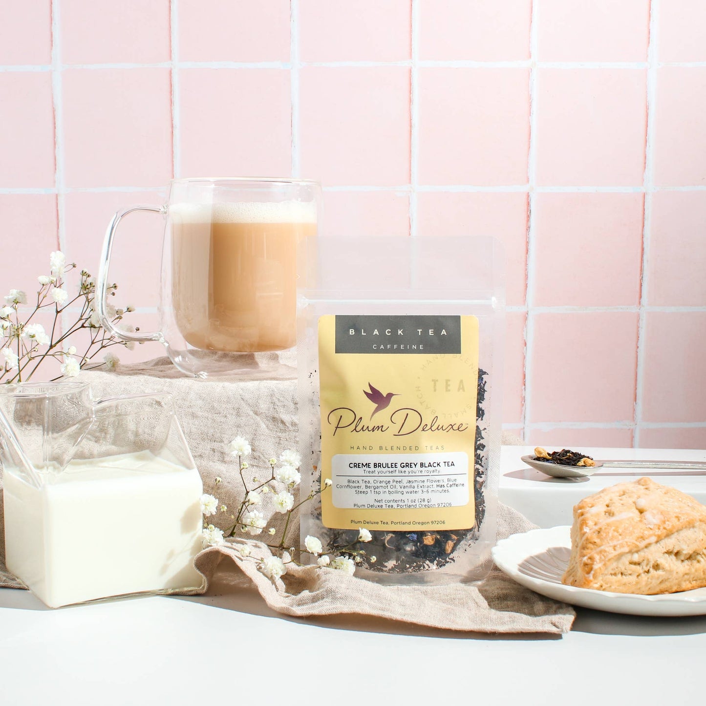 Plum Deluxe  Creme Brulee Grey Black Tea
