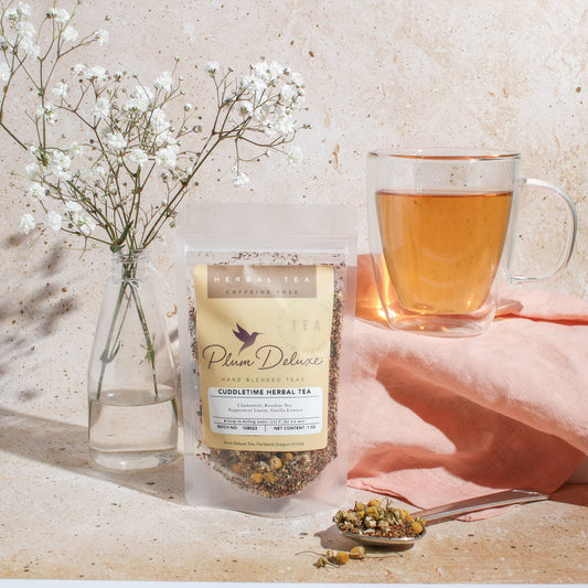 Plum Deluxe Tea - Cuddletime Chamomile Herbal Tea Loose Leaf