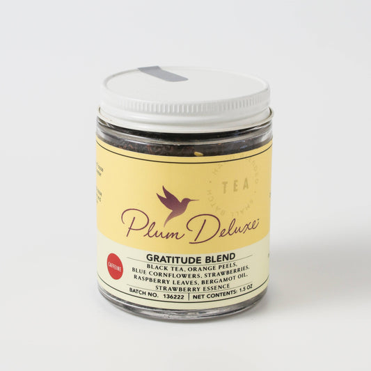 Plum Deluxe Tea Gratitude Strawberry Earl Grey Loose Tea in Jar