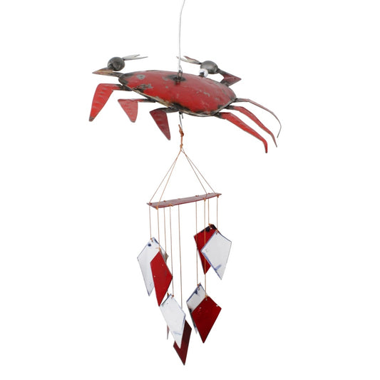 Red Crab Upcycled Oil Drum Wind Chime