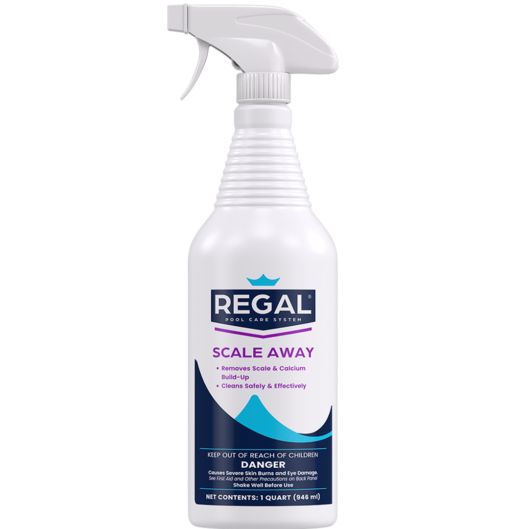 White spray bottle labeled 'Regal Scale Away' on a white background
