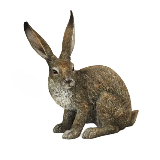 Realistic rabbit figurine on a white background