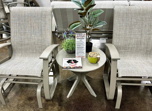 Patio glider chairs set of 2 with table