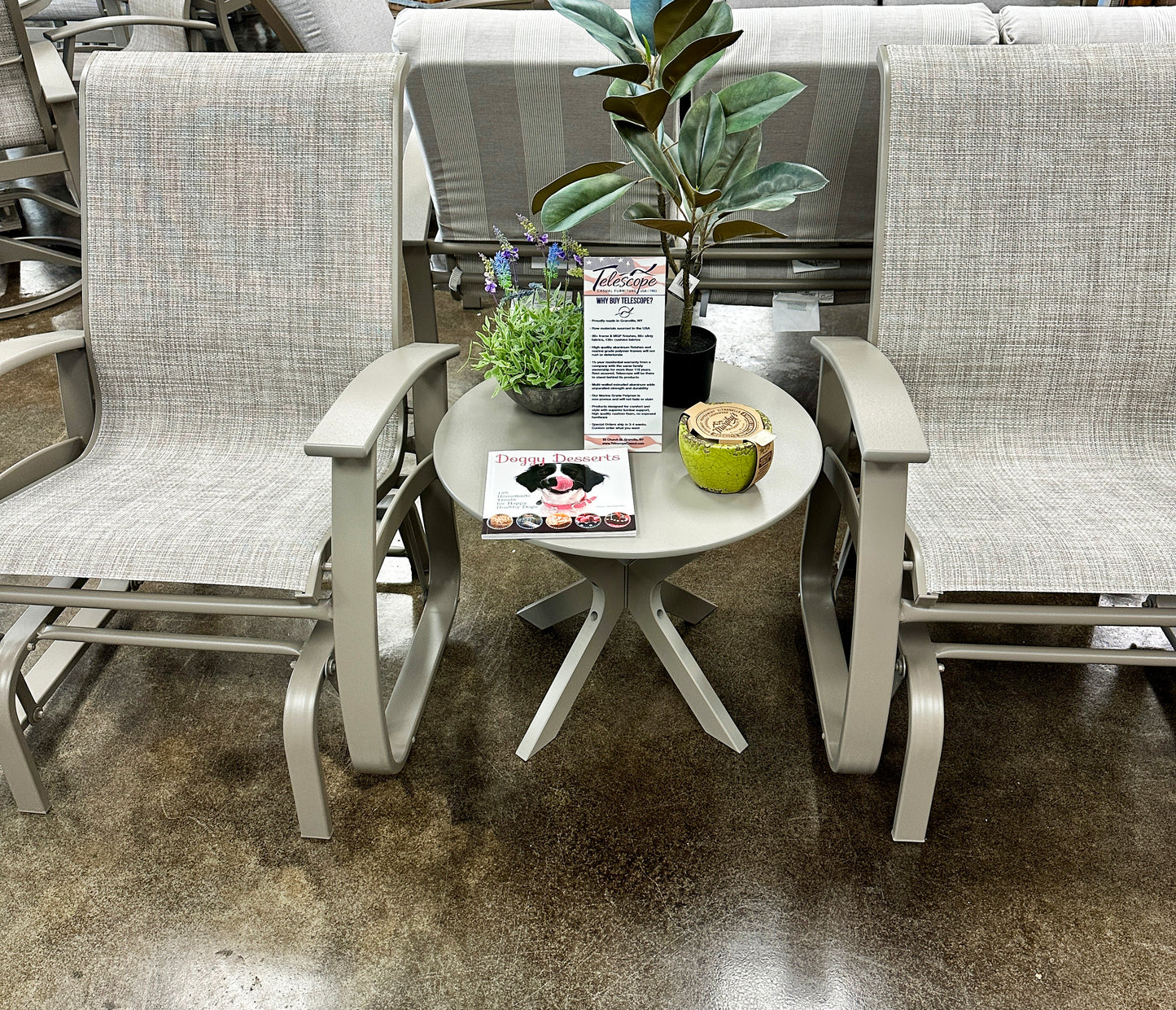 Set of 2 sling glider chairs for patio
