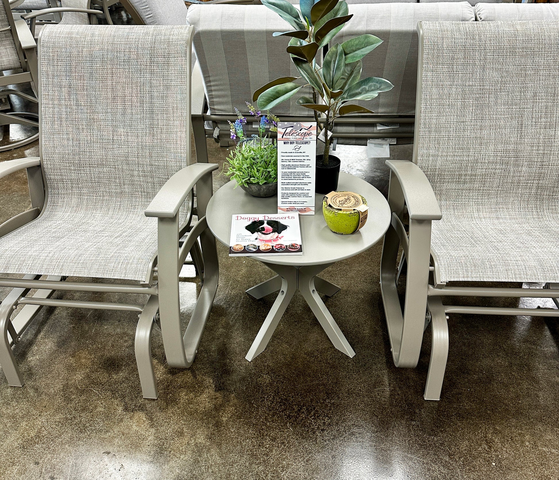 Set of 2 sling glider chairs for patio
