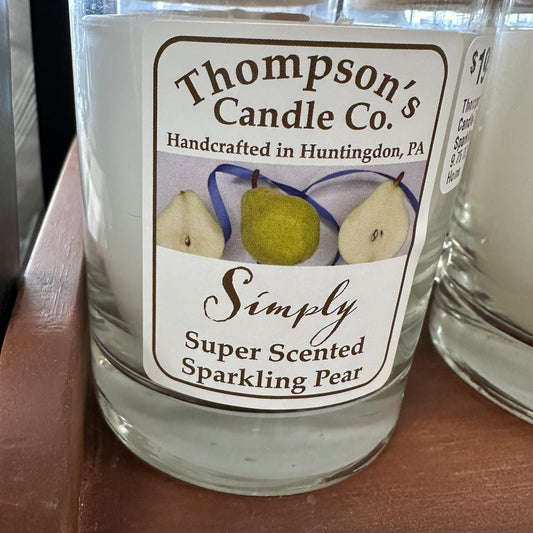 Thompson Candle Company Sparkling Pear  9.75 OZ Cozy Home