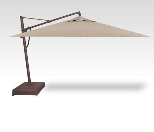 Treasure Garden 10' x 13' AKZPRT Plus Cantilever Umbrella Bronze Frame Obravia Khaki Canopy