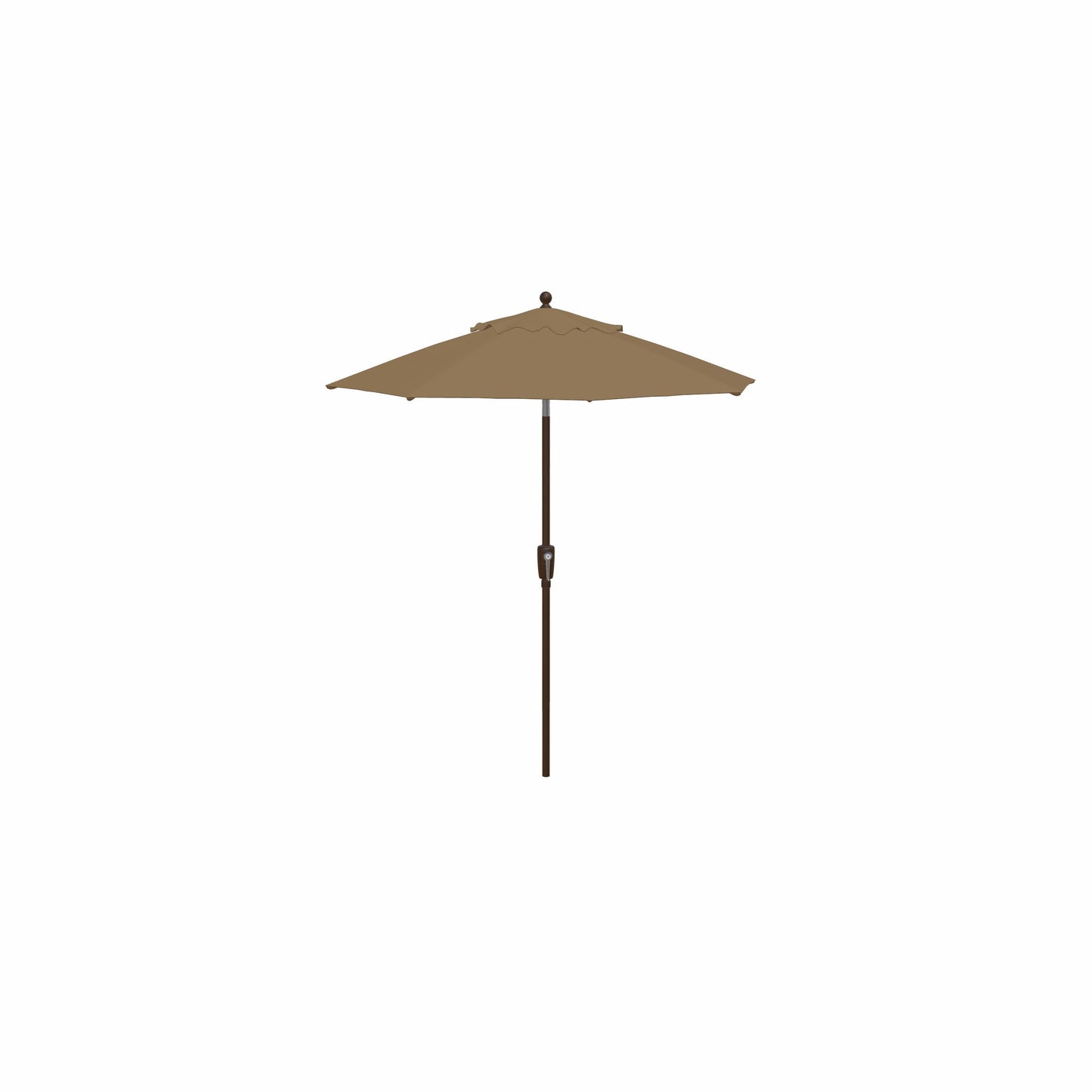 Beige patio umbrella on a white background