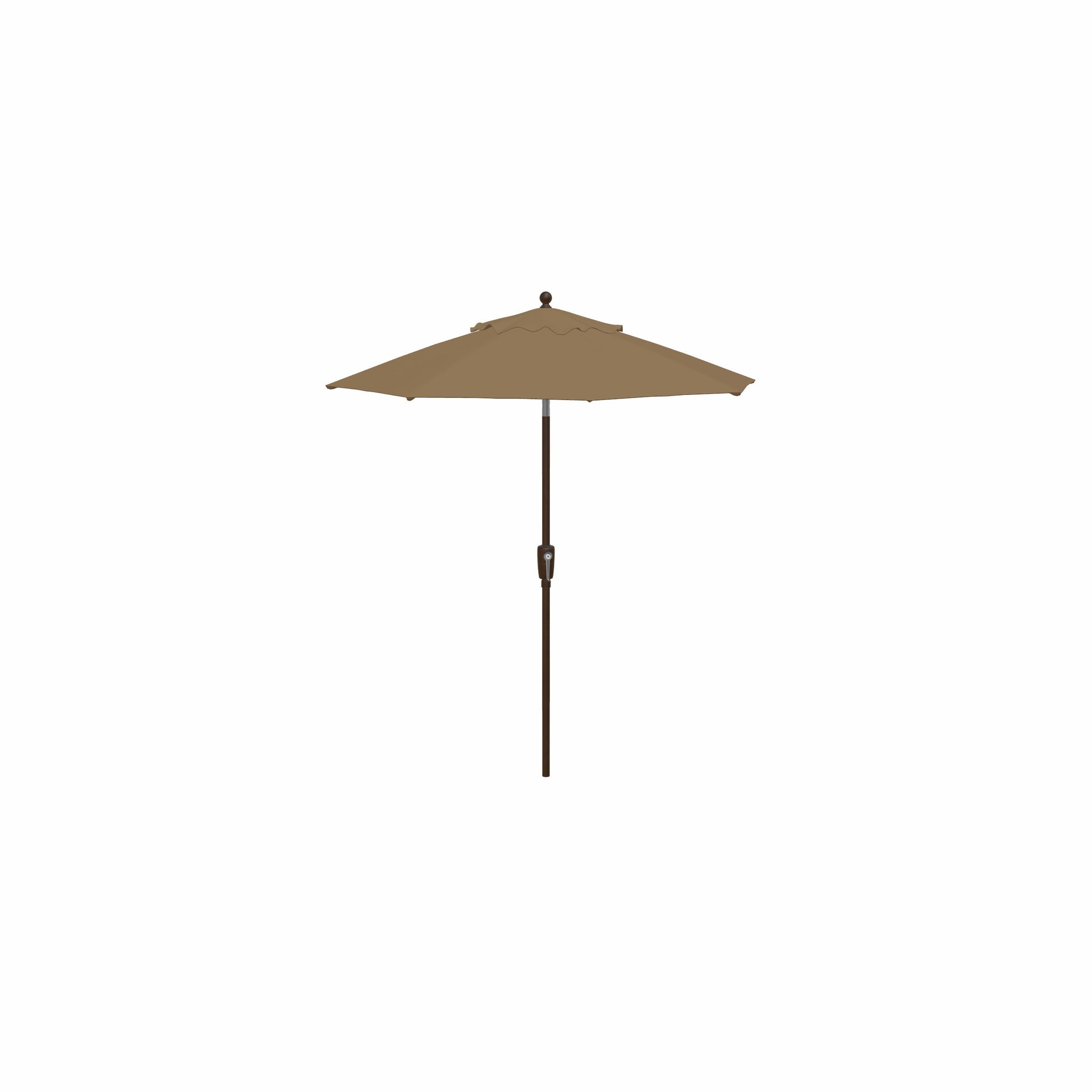 Beige patio umbrella on a white background