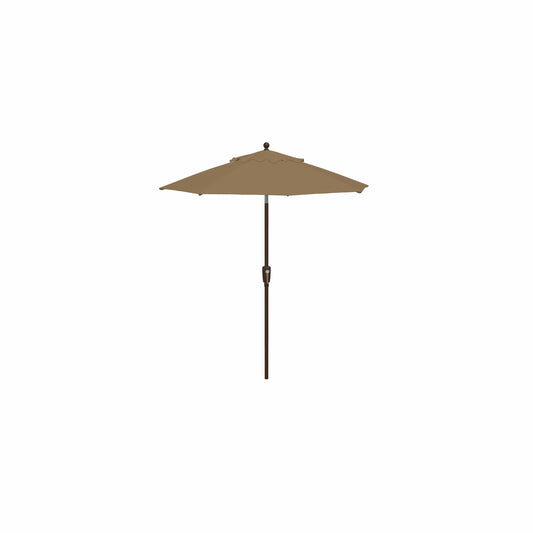 Beige patio umbrella on a white background