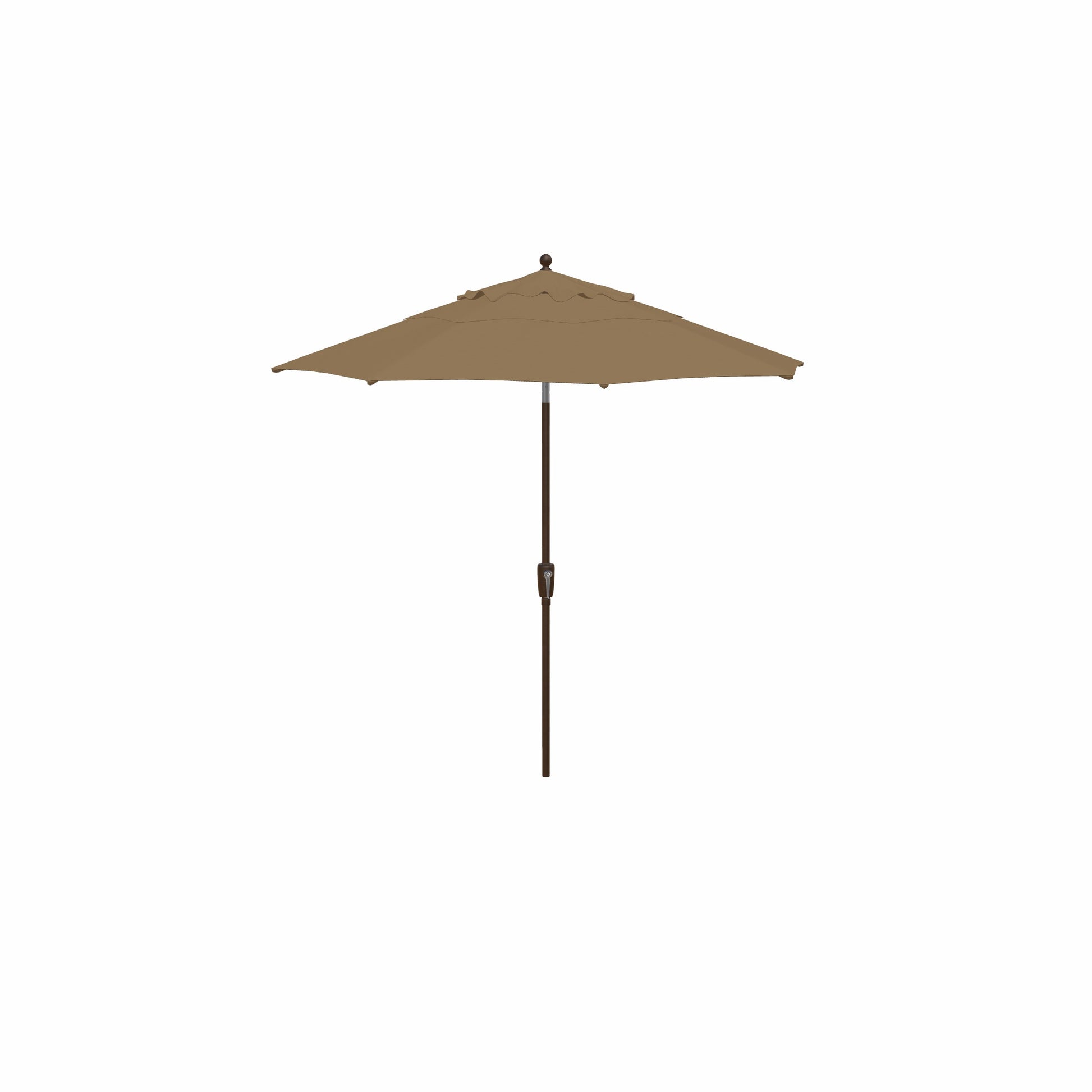 Beige patio umbrella on a white background