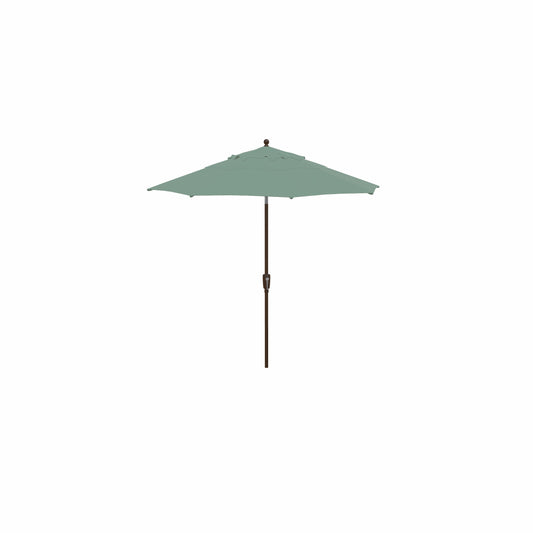 Green patio umbrella on a white background