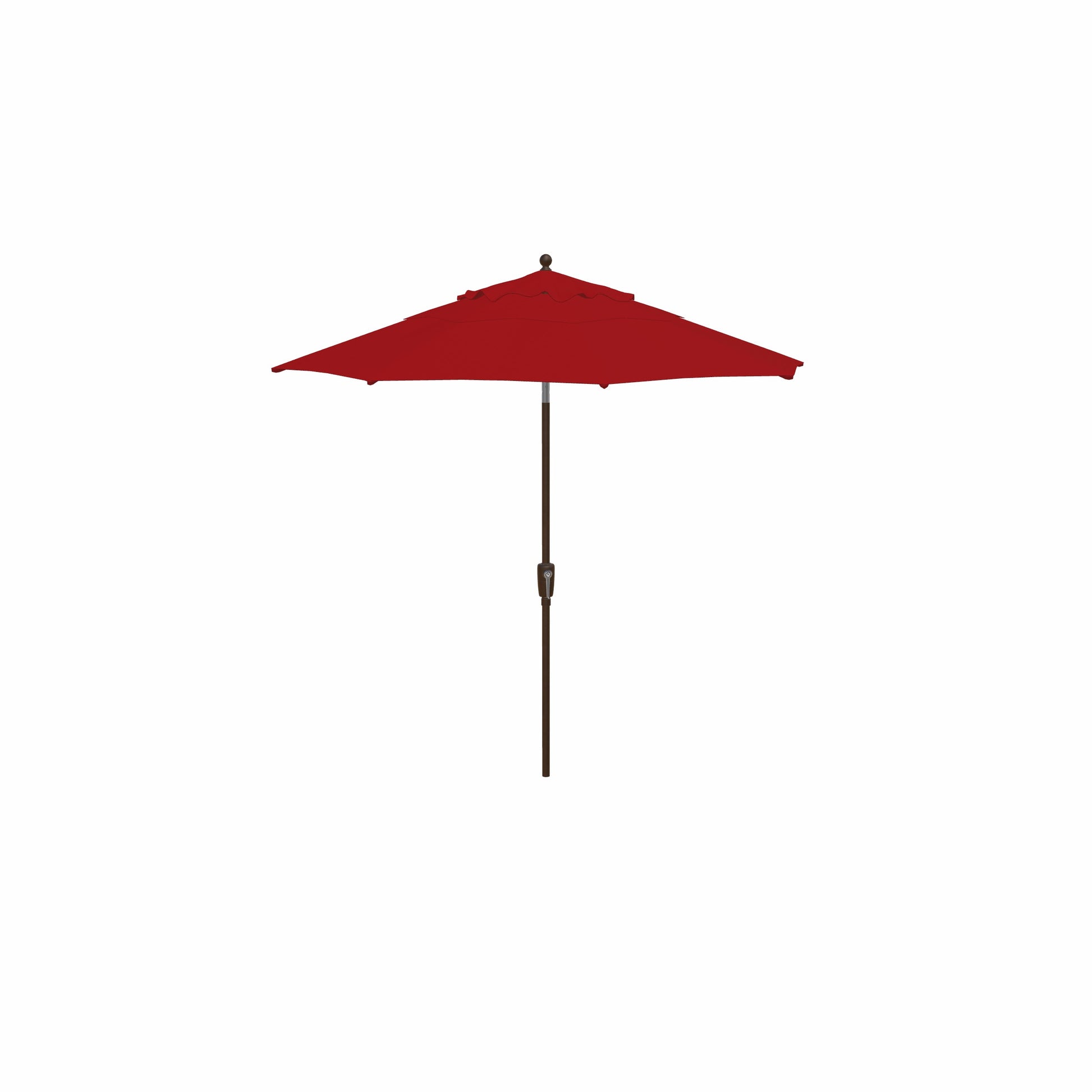Red patio umbrella on a white background