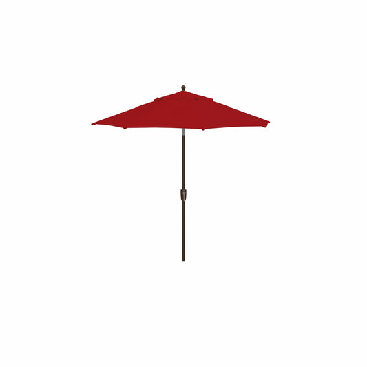 Red patio umbrella on a white background