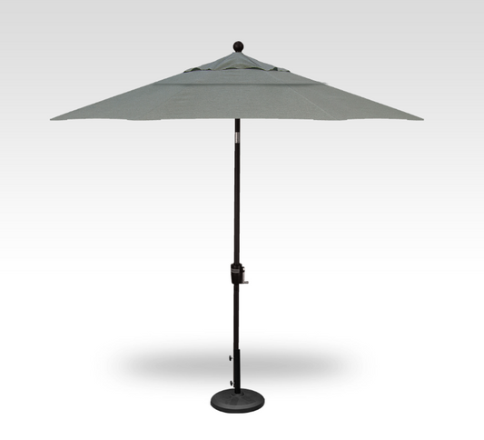 Treasure Garden 9' Obravia Sterling Push Button Tilt Umbrella Black Frame UM920-09D/4852 Double Wind Vent