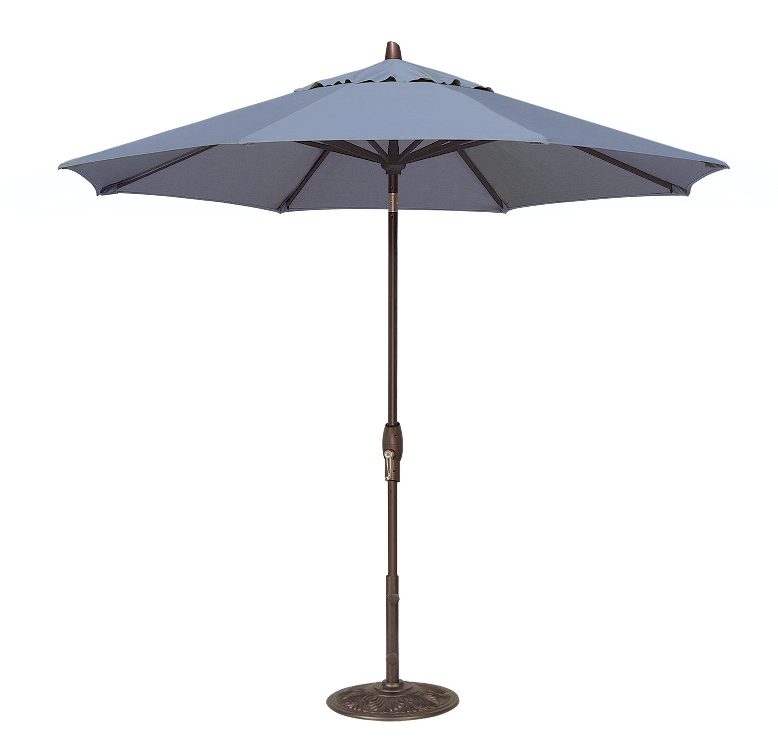 Treasure Garden Cast Ocean 9' Glide Tilt Umbrella Black Pole Sunbrella  Canopy