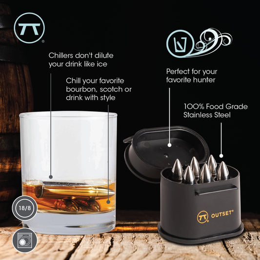 Outset Stainless Steel Whiskey Stones Set of 6