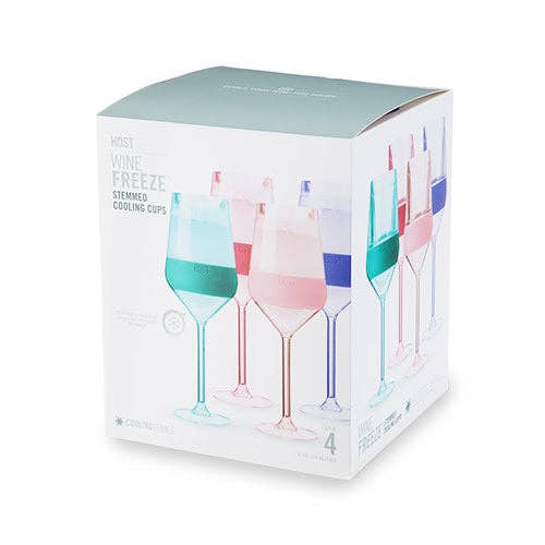 Wine FREEZE™ Stemmed Cooling Cups - Tinted Colors Set of 4