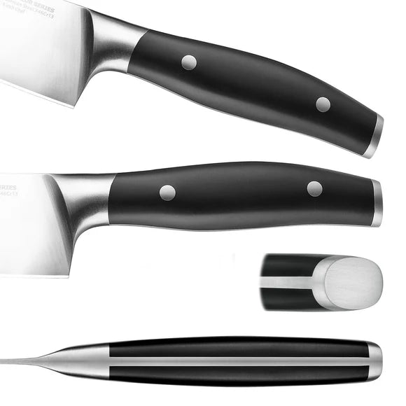 Arcelor black handles on a white background