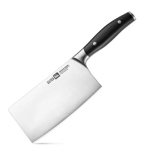 Chopping Knife with a black handle on a white background