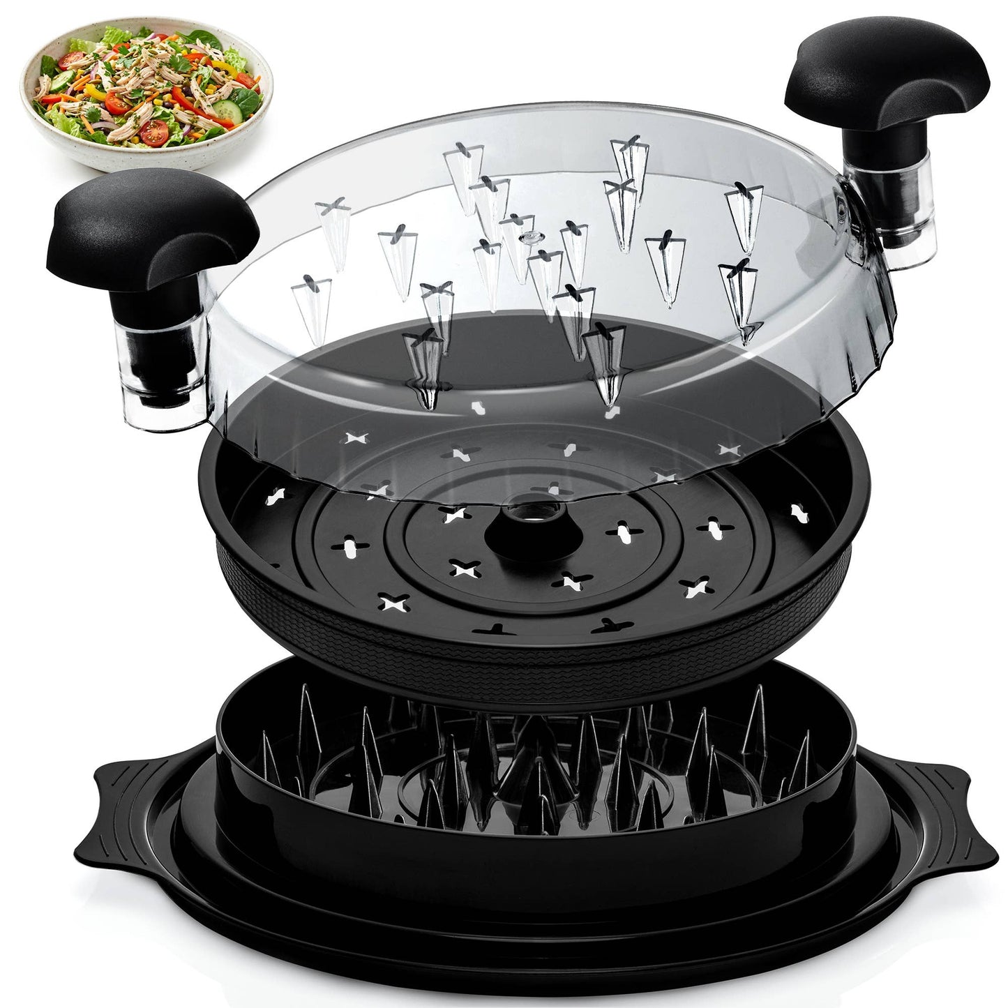 Chicken shredder tool image showing separate components