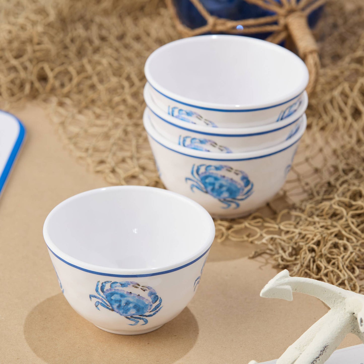 Beach House Crab Set of 4 4in Dipping Bowls