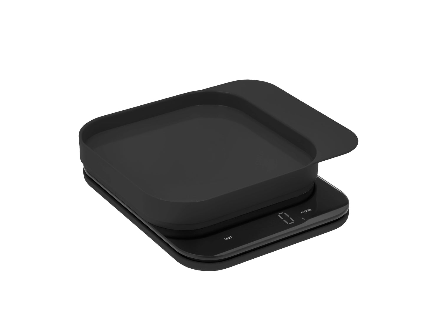 Rosti Mensura Kitchen Scale in black on a white background
