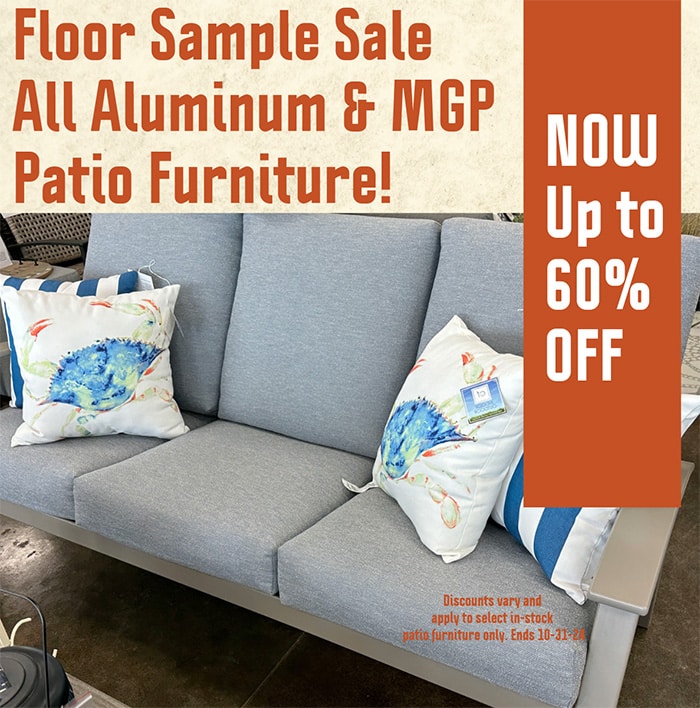 patio furniture floor sample sale